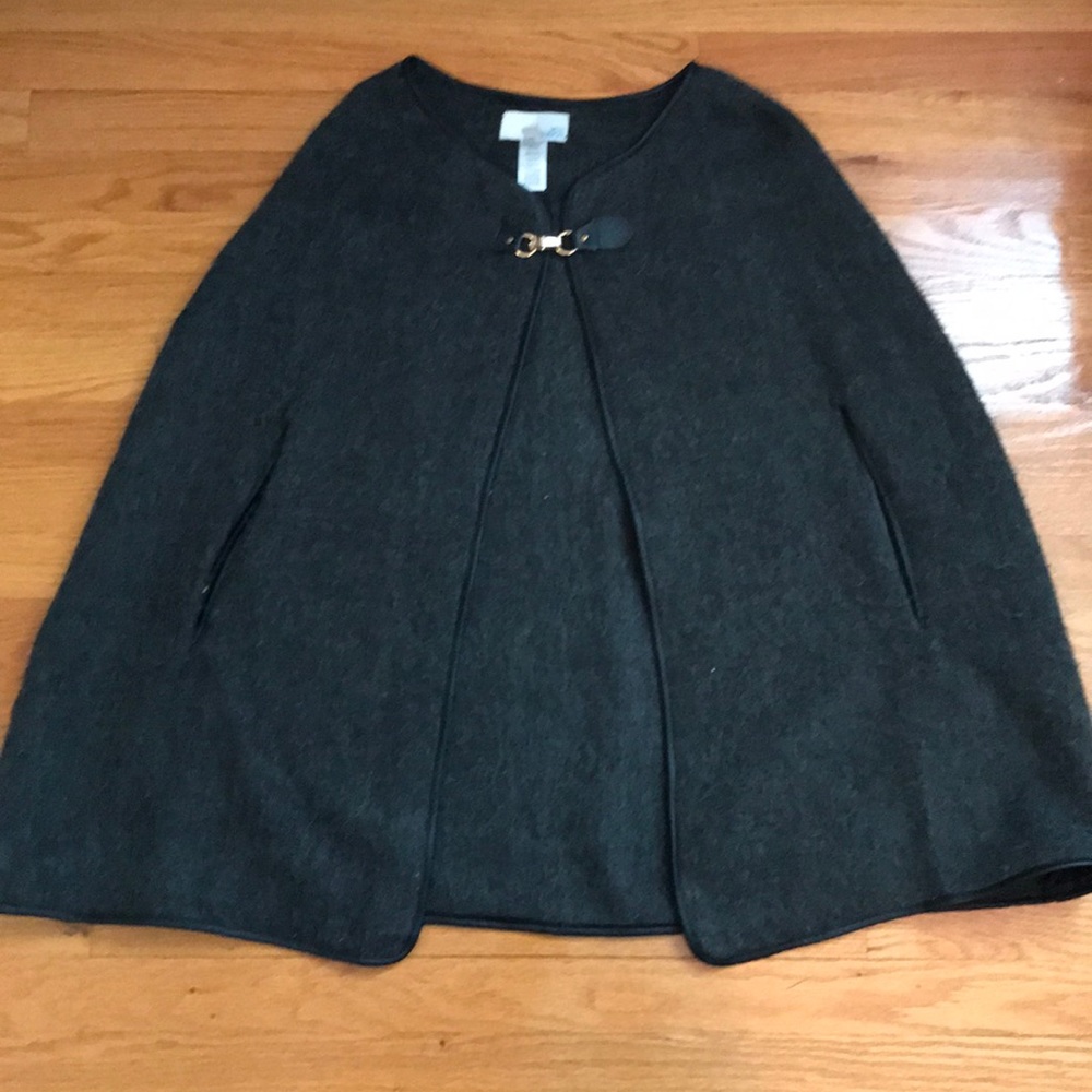 Dark Gray acrylic cape with gold clasp